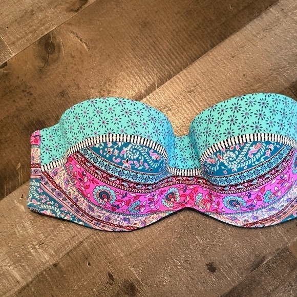 NWOT Shade & Shore Push-Up Padding Bikini Top 34D - Picture 3 of 8